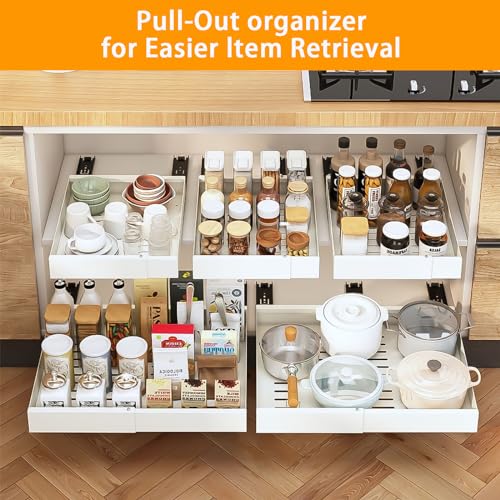 2 Pack Expandable Sliding Pull Out Cabinet Organizer A751