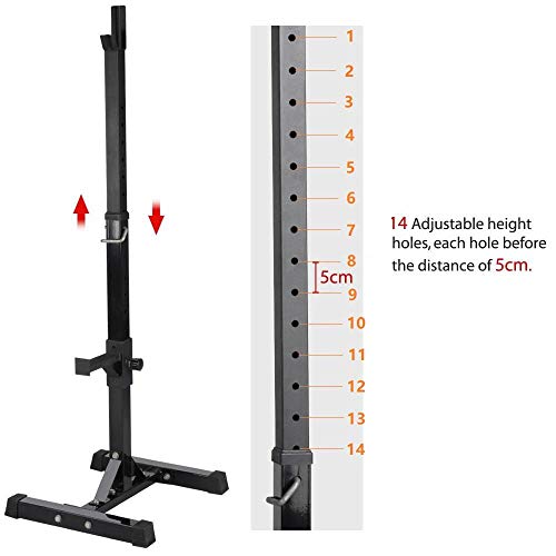 Pair of Adjustable Solid Steel Squat Rack Stands B54638