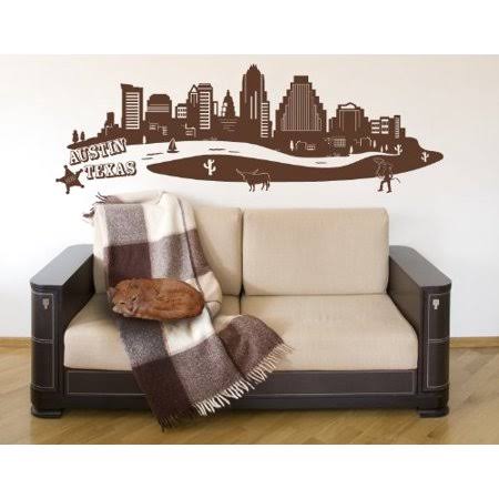 White 59in x 20in Cityscape Wall Decal Q19821