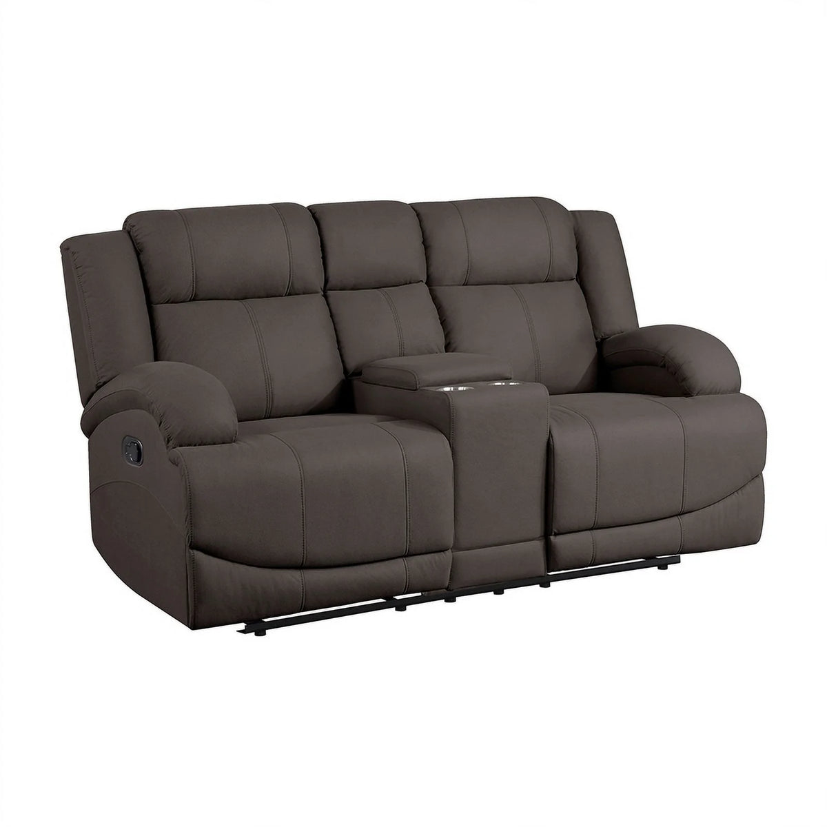 Chocolate Microfiber 2-Piece Manual Reclining Sofa Set N81365