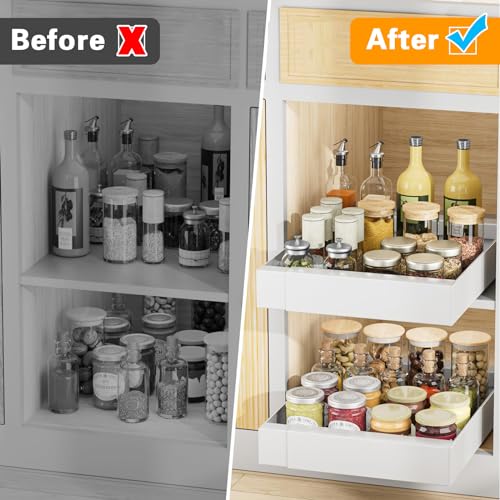 2 Pack Expandable Sliding Pull Out Cabinet Organizer A751