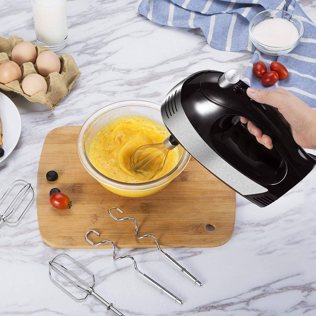 5-Speed Electric Hand Mixer with Beaters Dough Hooks and Storage Case H408984