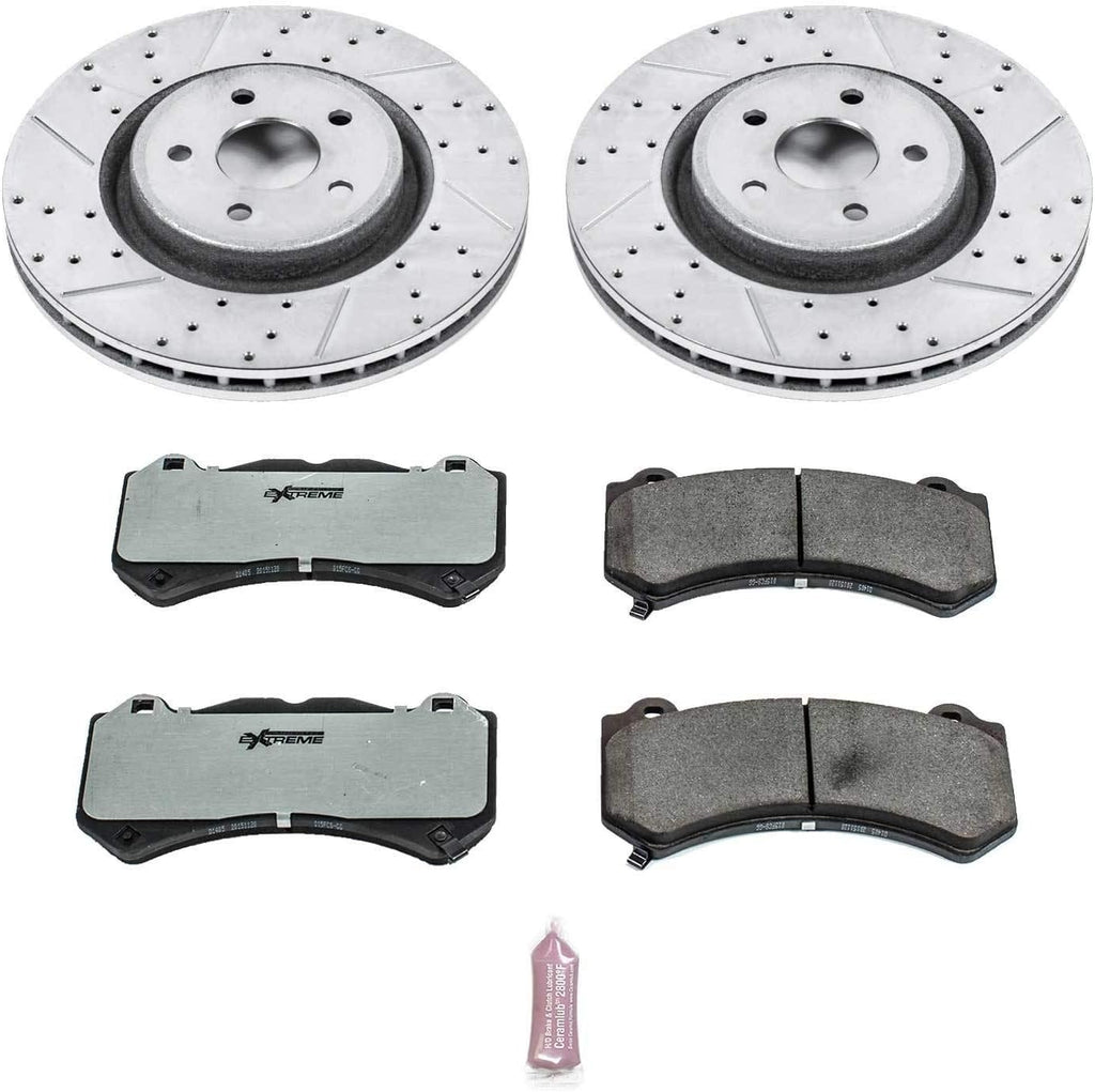 Front Z26 Carbon Fiber Brake Pads with Drilled & Slotted Brake Rotors Kit G901531