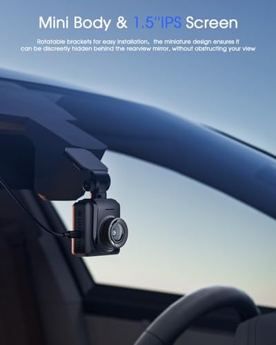 Mini Dash Cam with WiFi, 2K, WDR Night Vision, Parking Monitor W4816