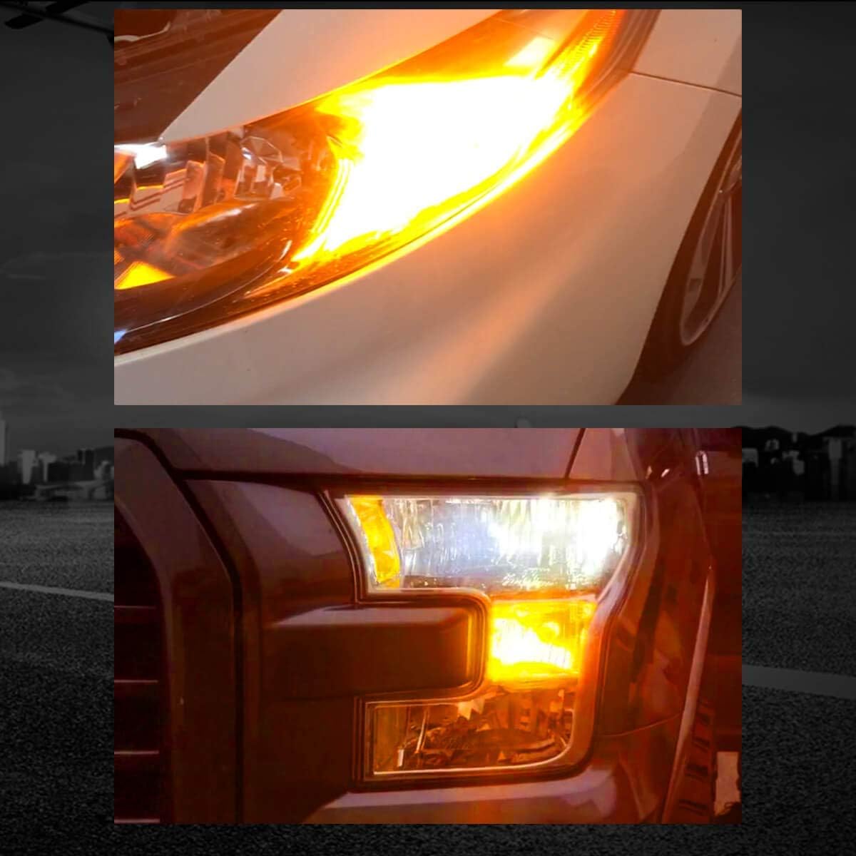 7443 Switchback LED Bulb 7444 7444NA Front Turn Signal Light White/Yellow Pack of 2 A443507