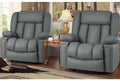 Large Power Lift Recliner Chairs with Heat and Massage Set of 2, Breathable Leather, Dark Brown X25577