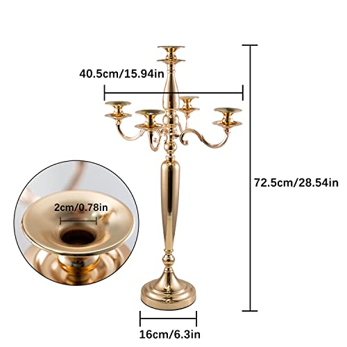 4Pcs 5 Arm Gold Metal Candelabra Y1613