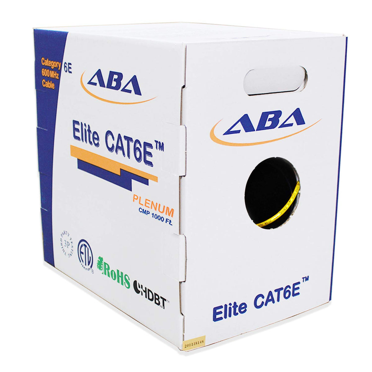 Cat6e Plenum 23AWG UTP 1000 Feet Solid Pure Copper Cable I682463