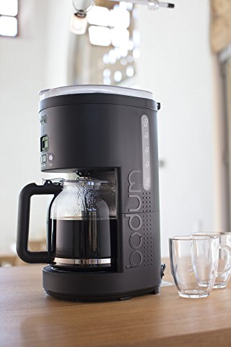 Black 12 Cup Programmable Coffee Machine with Borosilicate Glass Carafe E35670