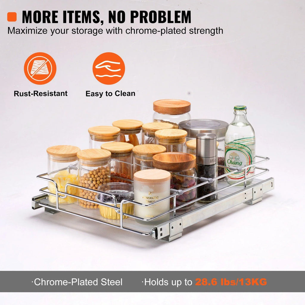 Chrome Plated Steel Pull Out Cabinet Organizer P3630