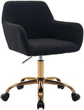 Faux Fluffy Swivel Upholstered Red Armchair with Wheels P338690
