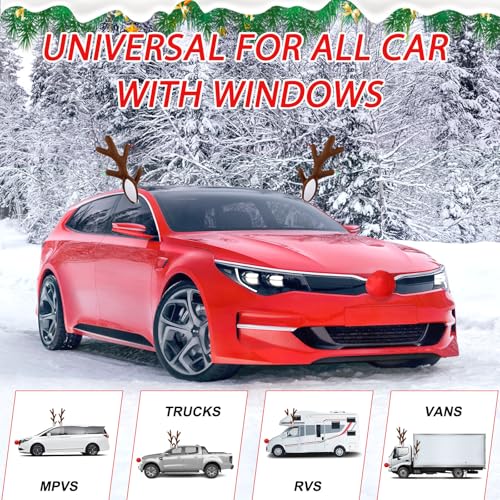 Christmas Car Reindeer Antlers with Ears and Nose Plush Kit I830