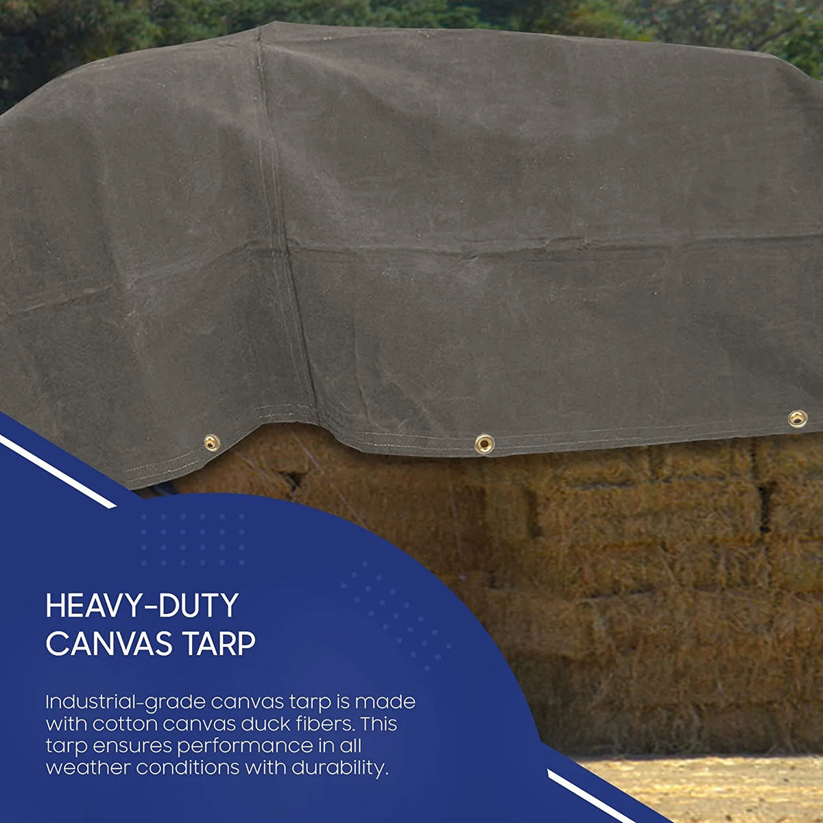 18 Mil Fire Retardant Canvas Tarp with Brass Grommets Dark Olive (5' x 7') V848149