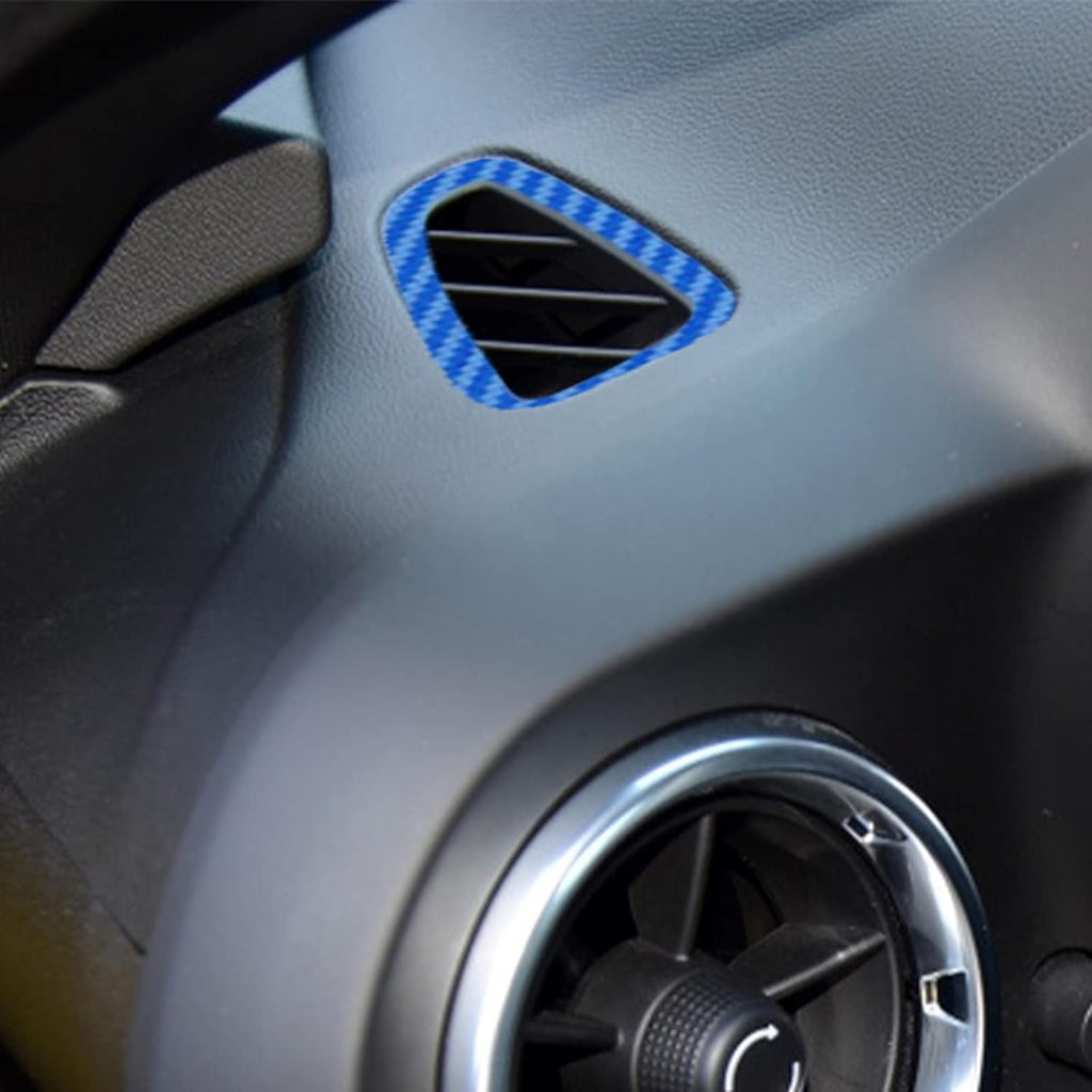 Carbon Fiber Texture Vinyl Wrap Center Console Dashboard Cover for Chevrolet Camaro 28PCS Blue Z267807