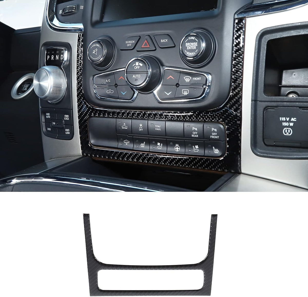 Chrome ABS Center Console Panel Trim Cover Pack of 2 E60349