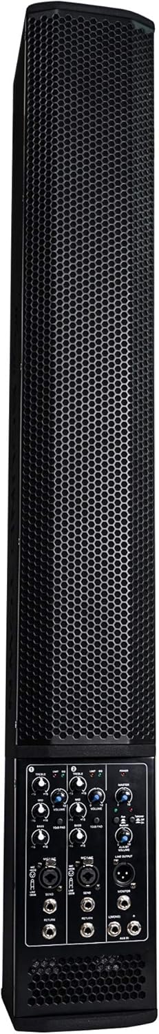Pair of Powered Column Speakers with Speaker Stands Y848509