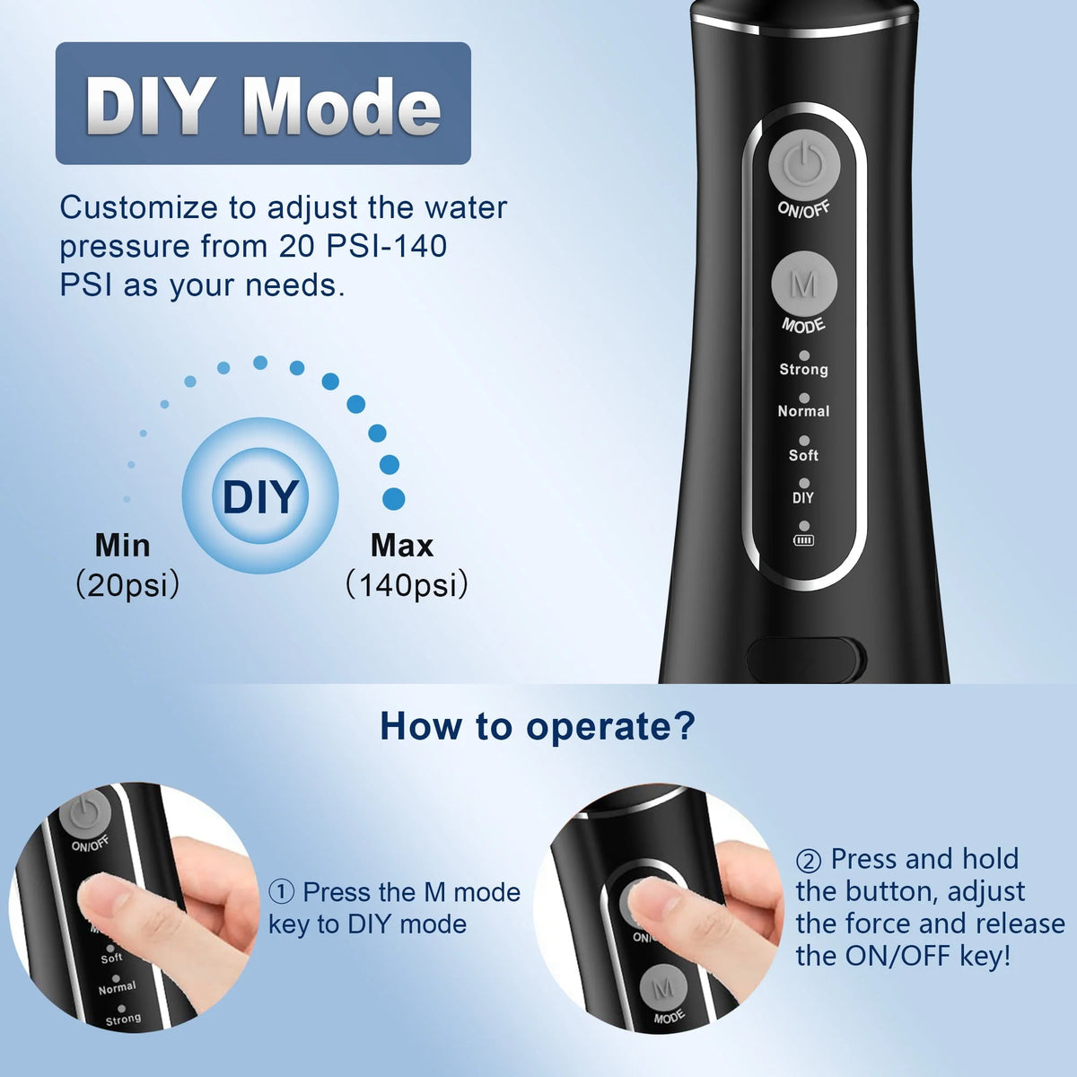 Cordless Water Flosser 4 Modes 300ml IPX7 B477