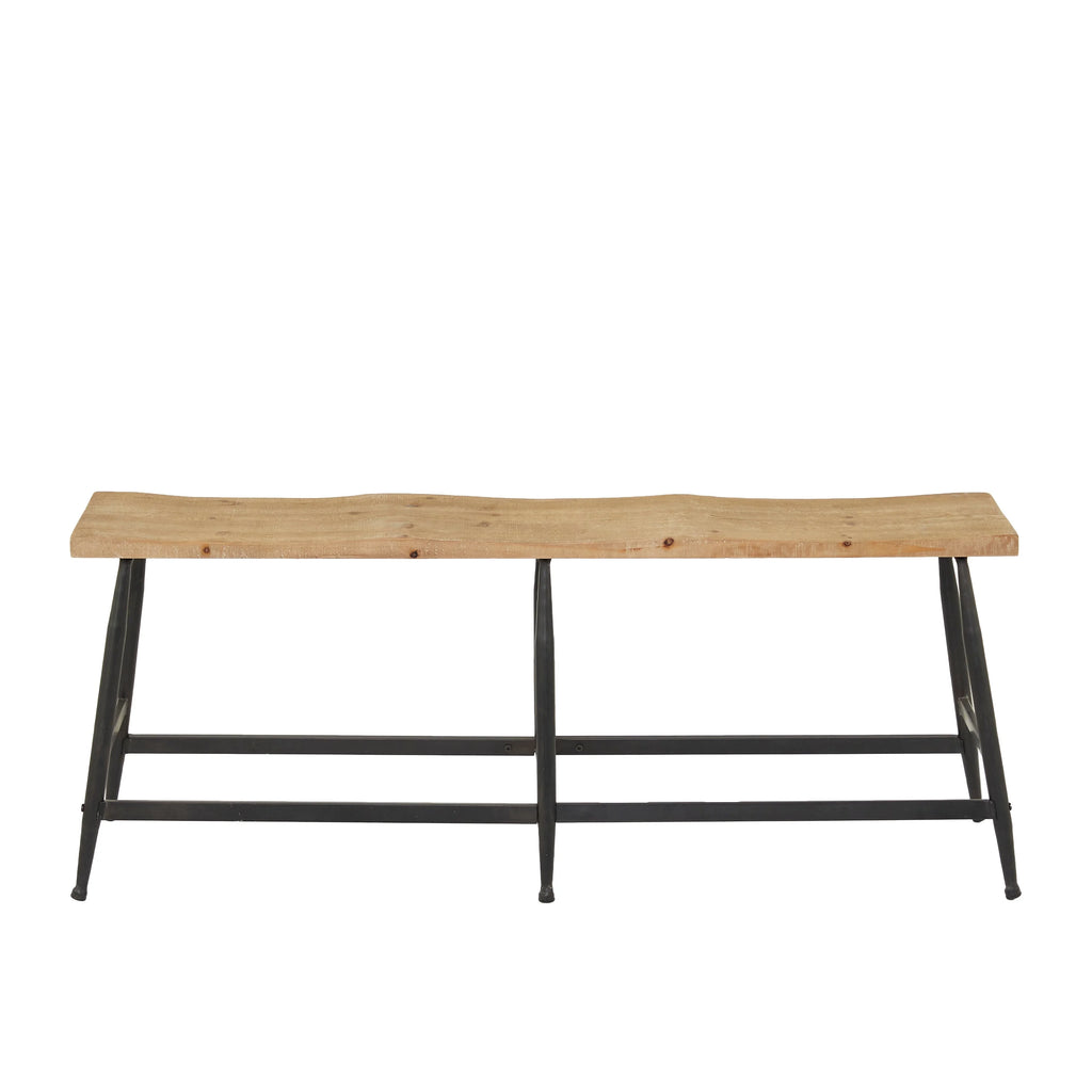 Brown Metal Slim Bench N90631