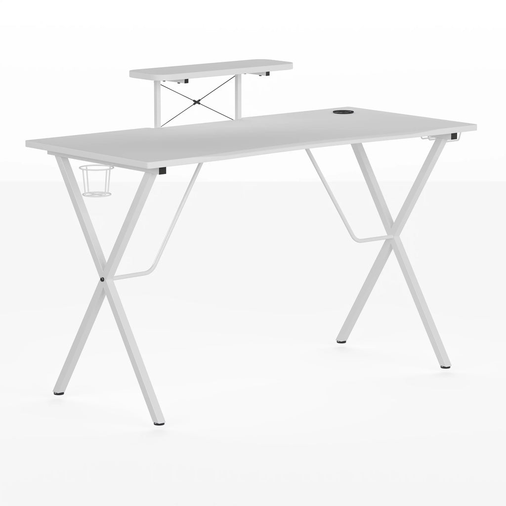 White Gaming Desk with Cup Holder C510086