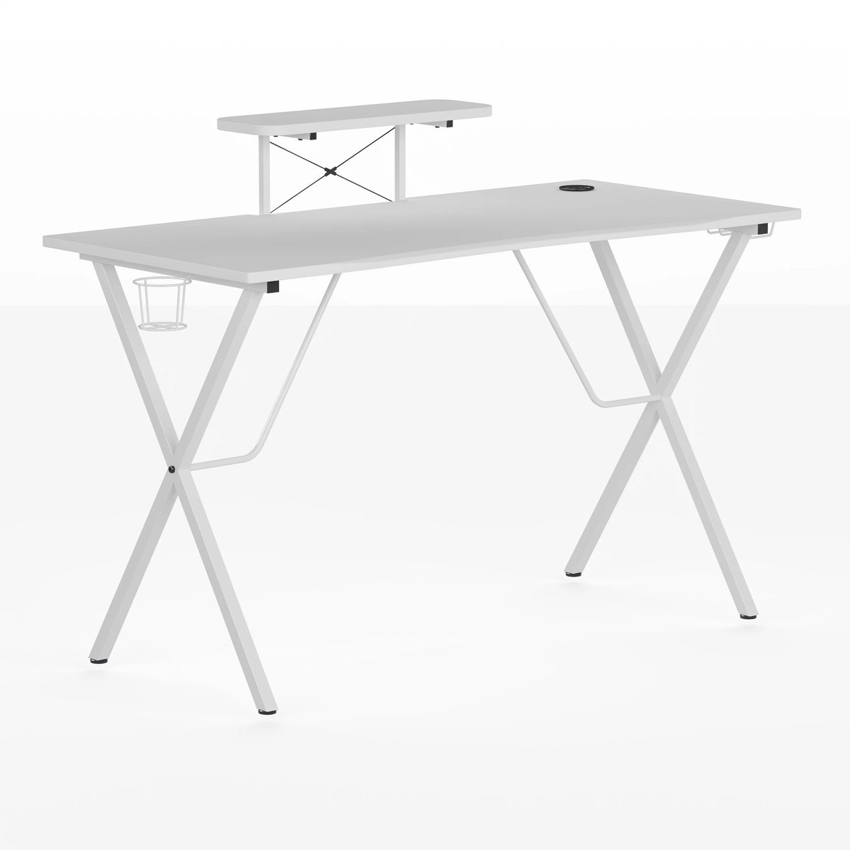 White Gaming Desk with Cup Holder C510086