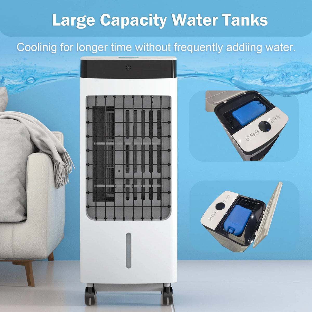 Portable Oscillating Evaporative Air Cooler with 3 Speeds J283067