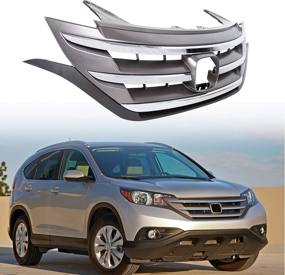 ABS Front Grille Grill for Honda CRV 2012 2013 2014 G618
