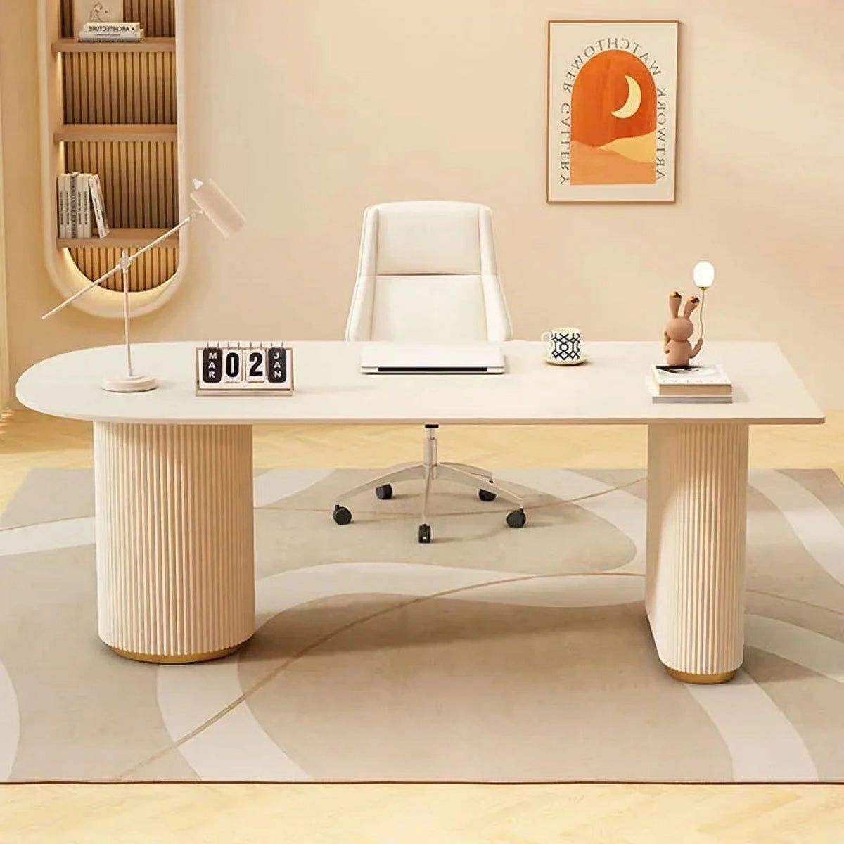 White Standing Computer Desk E8180