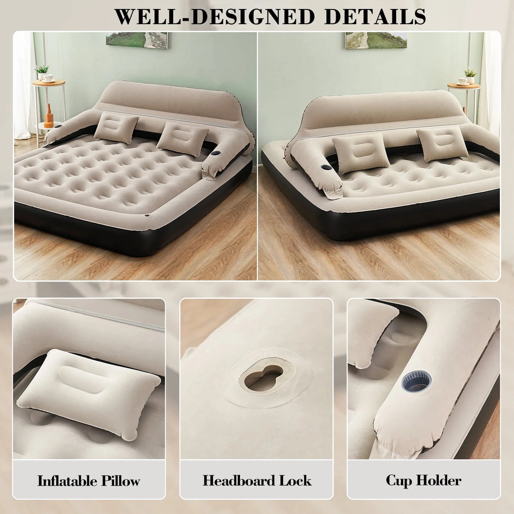 King Size Inflatable Air Mattress with Headboard Y798