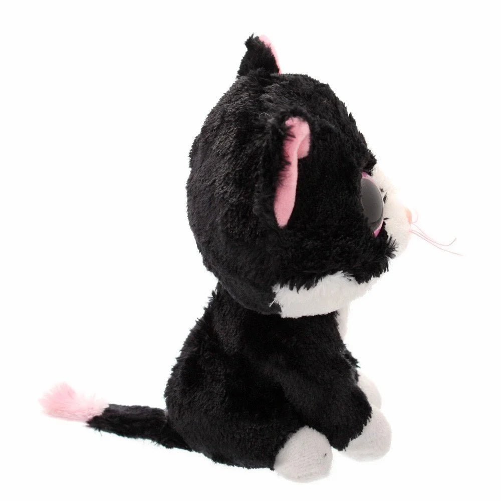 Black & White Cat Plush with Glitter Eyes F756666