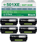5 Pack Black High Yield Remanufactured Toner Cartridge E147057