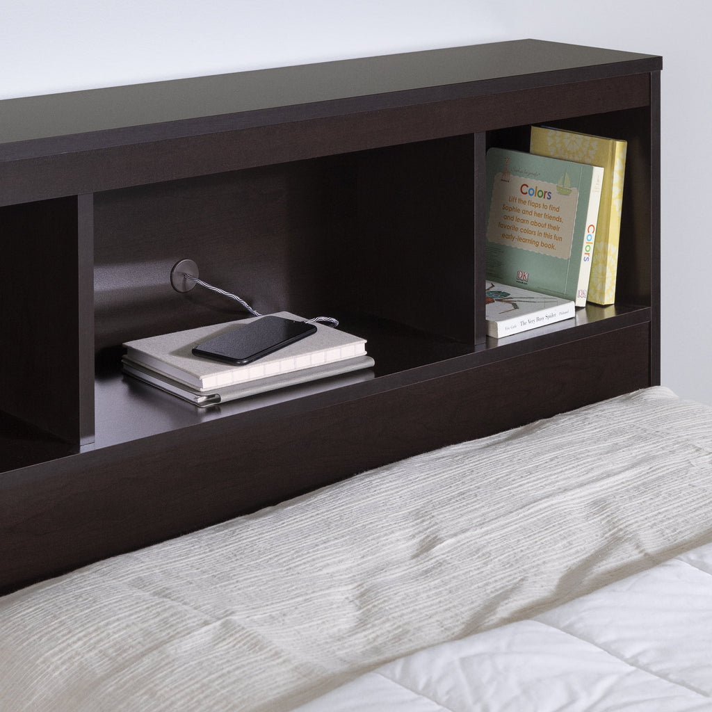Twin 3-Drawer Storage Bed with Bookcase Headboard W753