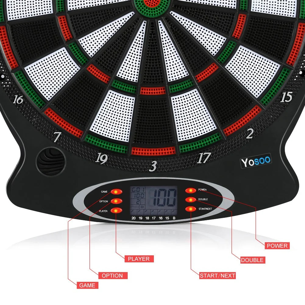Electronic Hanging Dartboard with 6pcs Darts Q9788