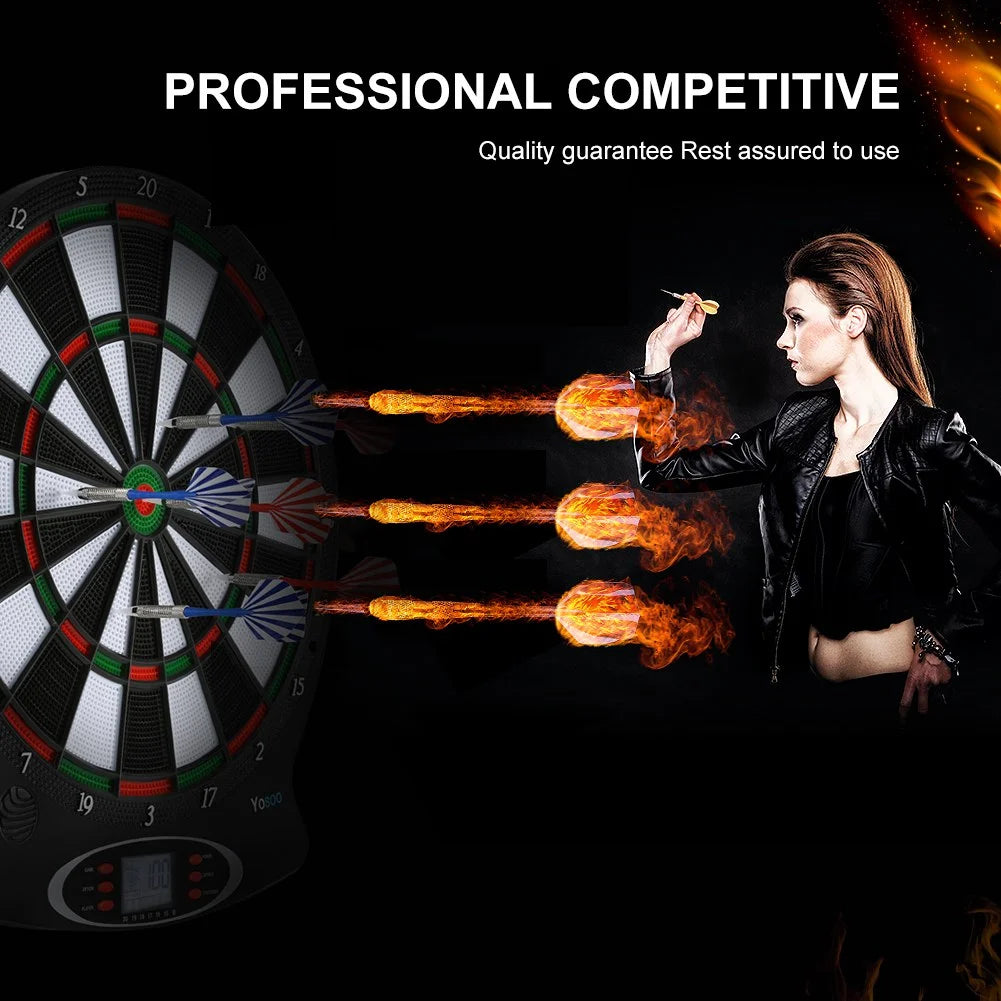 Electronic Hanging Dartboard with 6pcs Darts Q9788