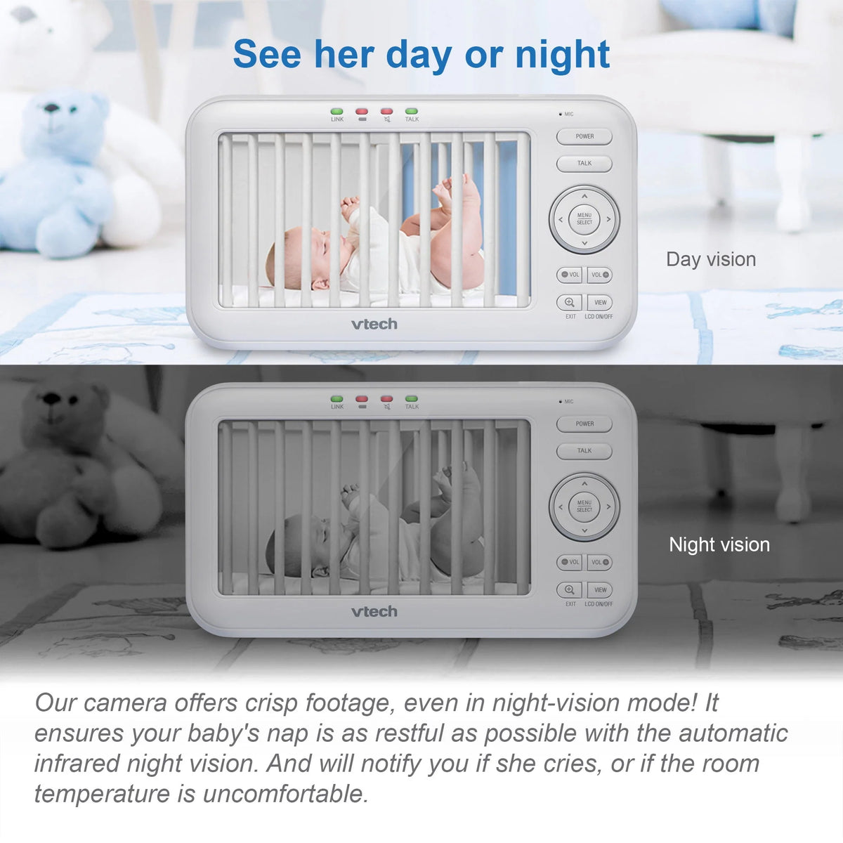 2 Camera 5" Video Baby Monitor with Pan Scan and Night Light Z118191