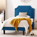 Twin Upholstered Platform Bed Frame with Adjustable Headboard U876693