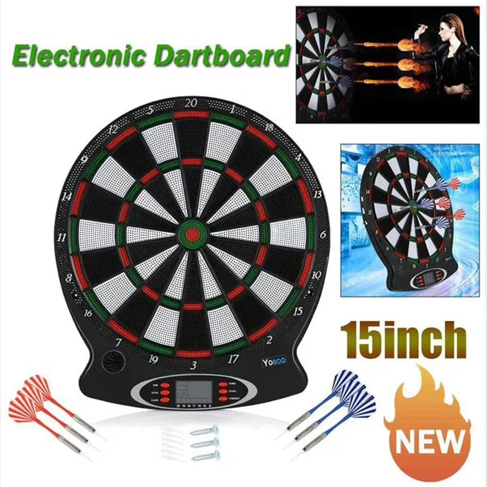 Electronic Hanging Dartboard with 6pcs Darts Q9788