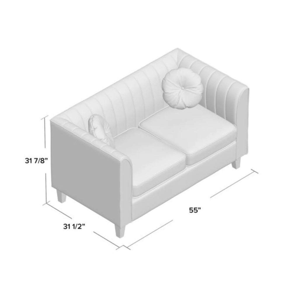 Velvet Loveseat - Black L4234