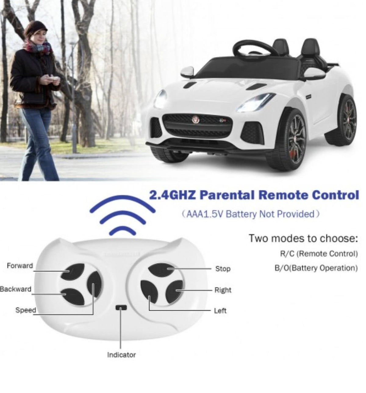 White Licensed Kids Ride on Car C3170