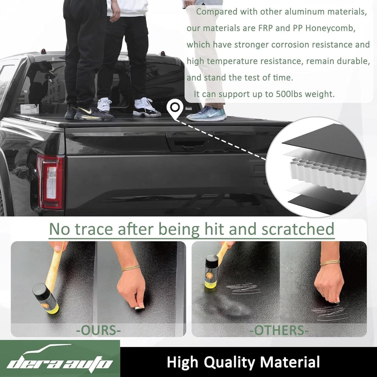 Hard Tri-Fold Truck Bed Tonneau Cover for 2019-2022 Ram 1500, 6.4ft Bed C7548