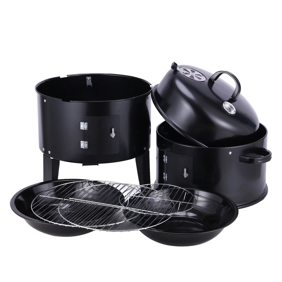 3 in 1 Vertical Charcoal BBQ Smoker Grill L505621