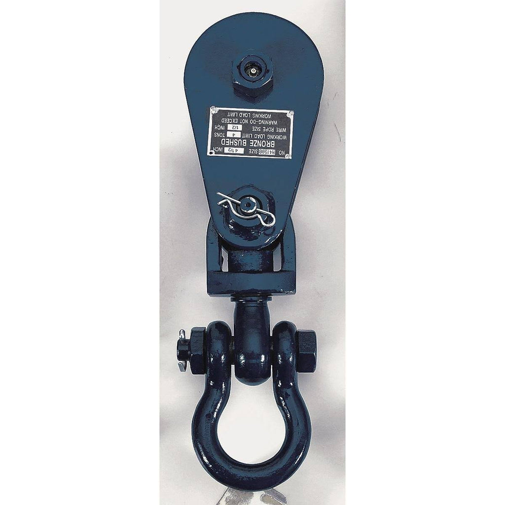 Snatch Block, Wire Rope, 1/2 in Max Cable Size, 8,000 D816