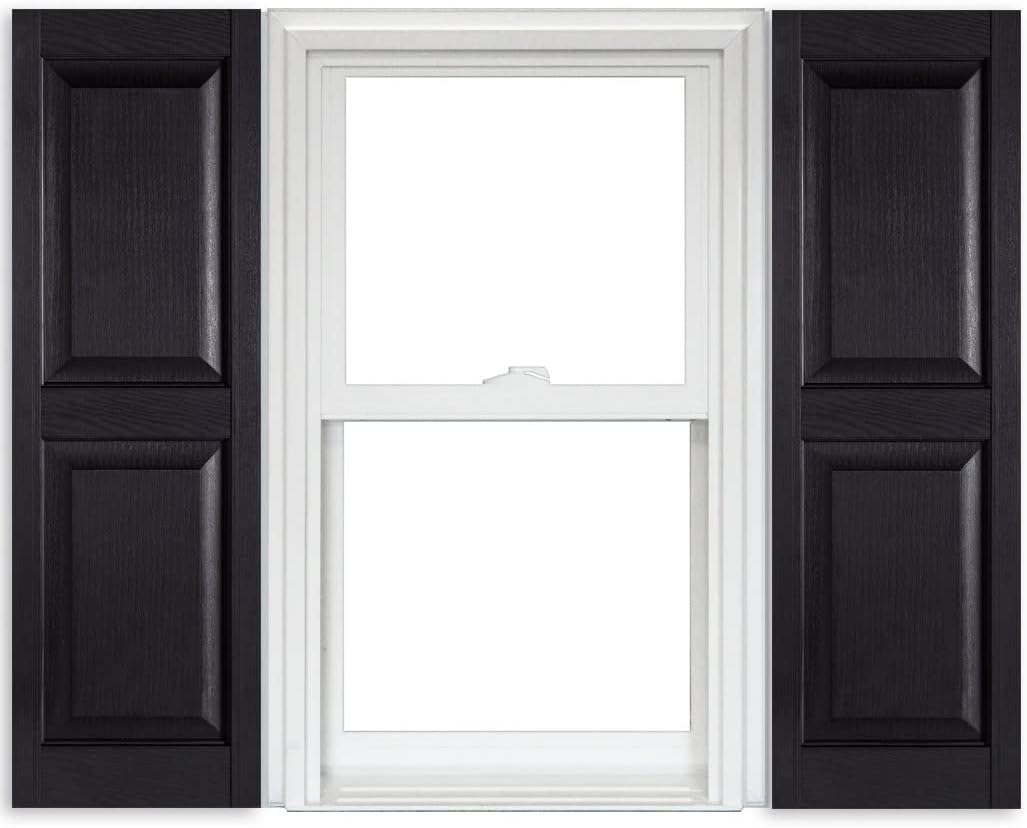 White Vinyl Raised Panel Shutters 15 Inch x 51 Inch Pack of 2 F29527