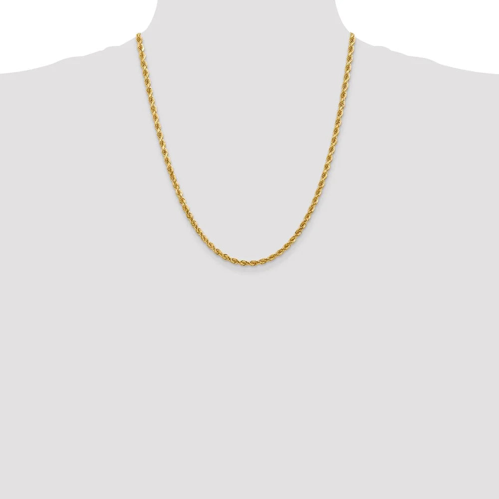 14 Karat Yellow Gold 4mm Diamond-cut Rope Chain R407