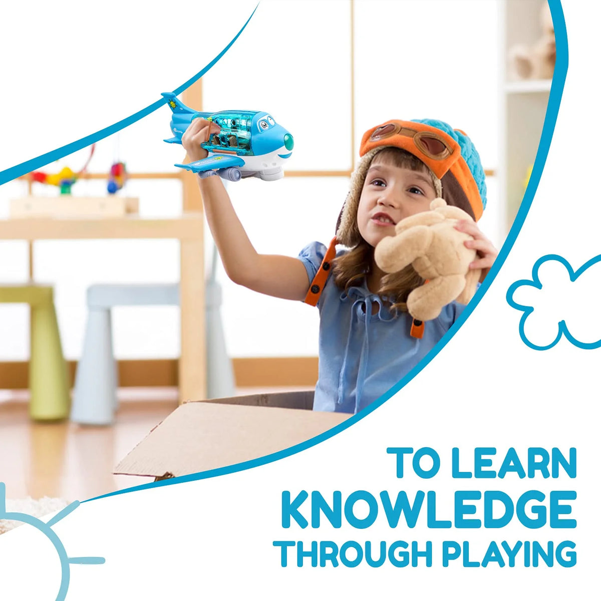 Kids' Play Airplanes with LED Flashing Lights and Sounds U5701