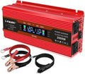 Power Inverter 1000W/2000W Dual AC Outlets Dual USB Charging Ports DC 12V to 110V AC Car Converter with Digital Display Pack of 2 W64340