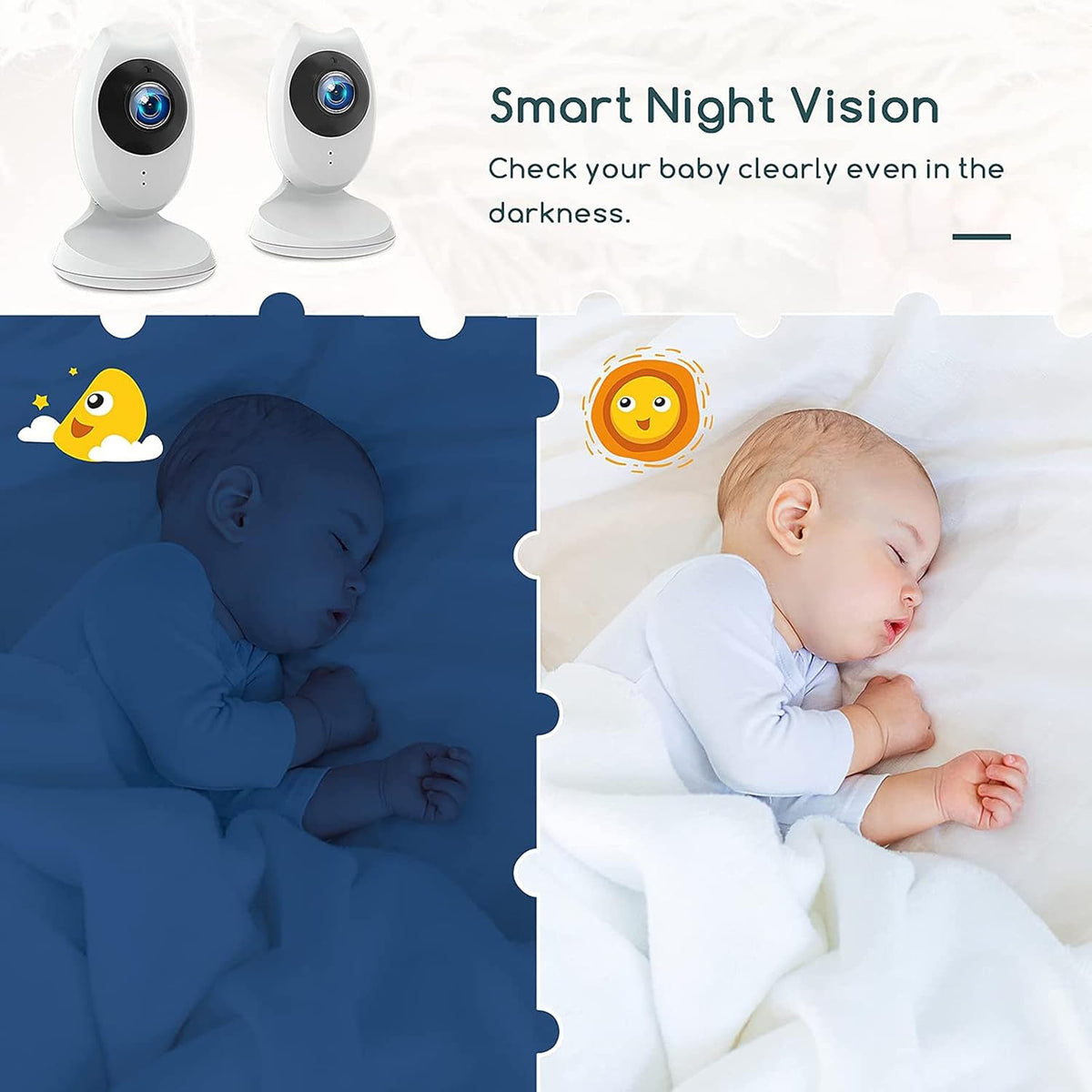 White 4.3 inch LCD Video Baby Monitor with Camera and Audio A699