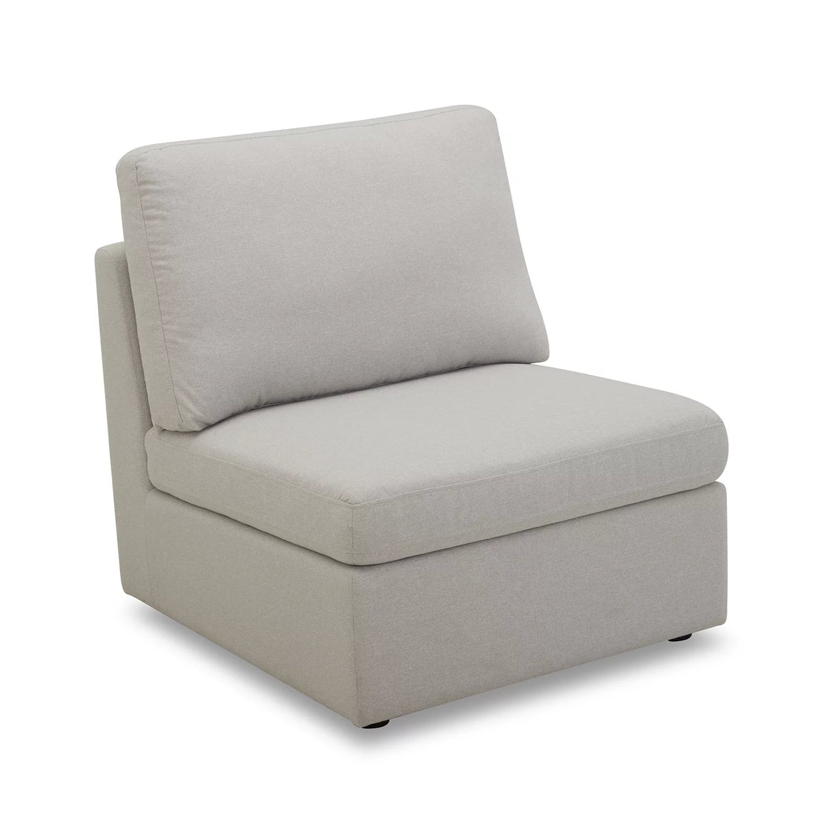 White Linen Modular Sectional Sofa with Storage Ottoman T741