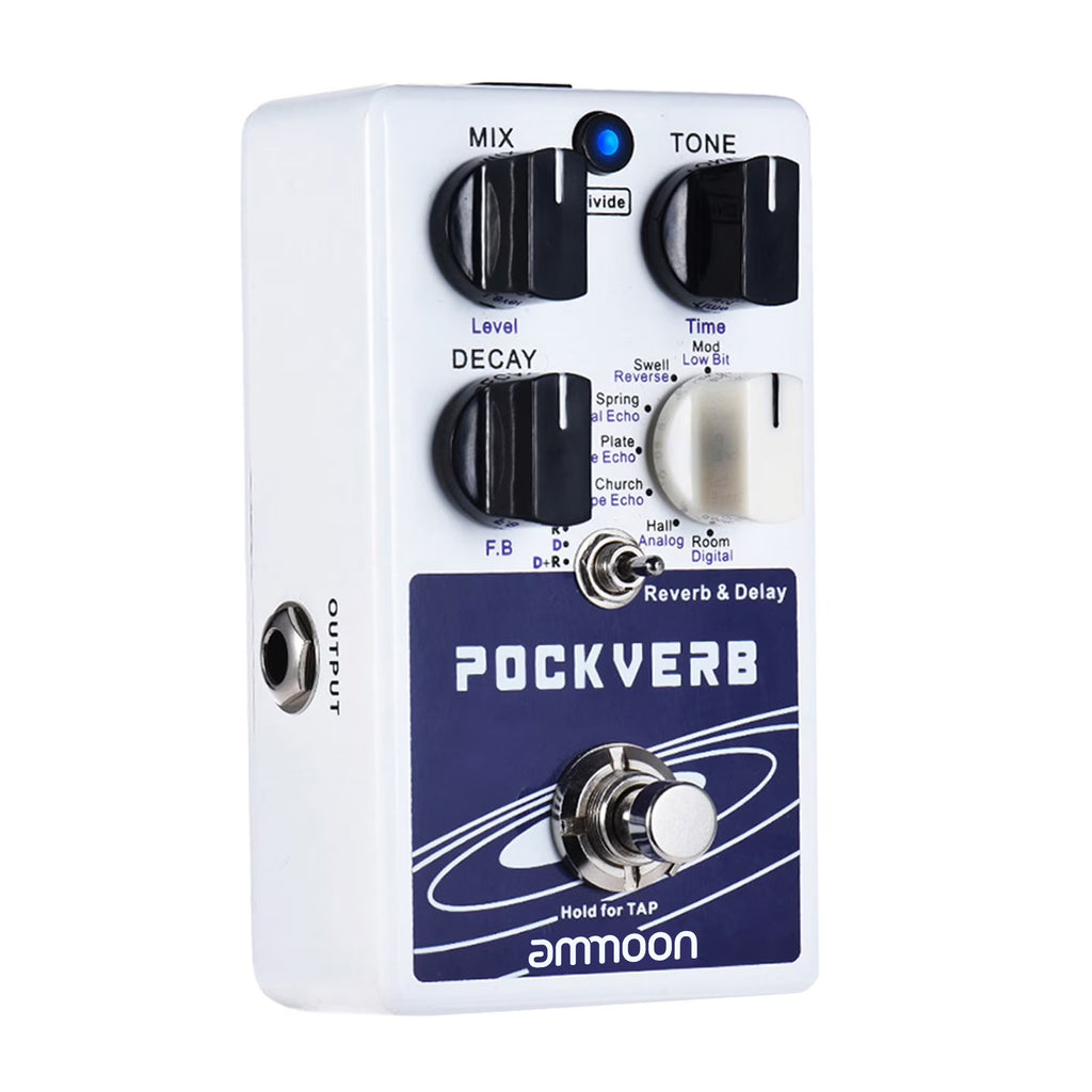 Reverb & Delay Guitar Effect Pedal with Tap Tempo and True Bypass A3370