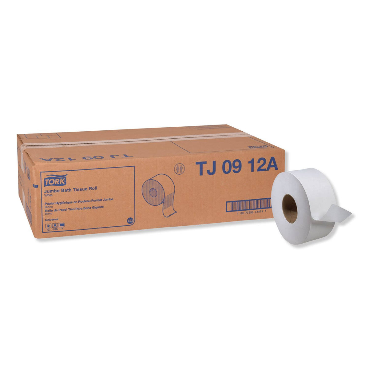 Jumbo Bath Tissue, 1-Ply, White, 2,000 ft, 12 Roll Q22722