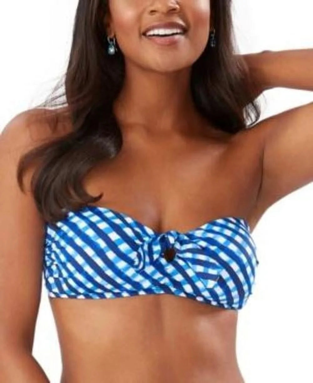 Blue Printed Bikini Top F4168